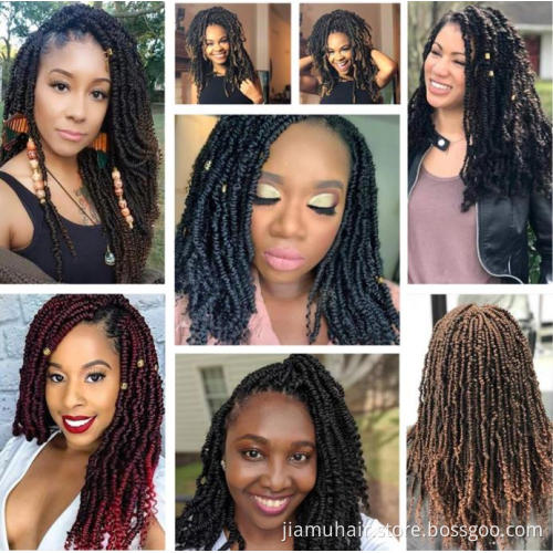 Spring Twist Hair Pretwisted 14-18 inch Bomb Twist Fluffy Synthetic Pre looped Passion Twist Crochet Braids 24 Root